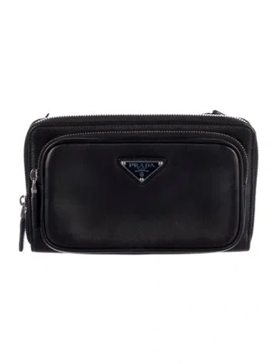 Pre-owned Prada Leather Shoulder Bag In Black