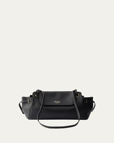 Prada Leather Shoulder Bag In Black