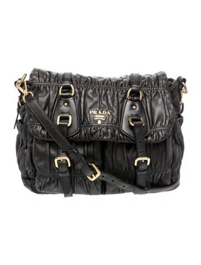 Pre-owned Prada Leather Shoulder Bag In Black