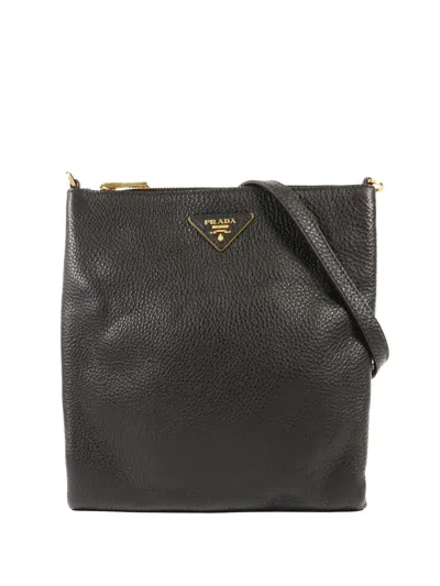 Pre-owned Prada Leather Shoulder Bag In Black