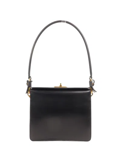 Pre-owned Prada Leather Shoulder Bag In Black