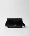 Prada Mens Black Branded-plaque Patent-leather Shoulder Bag In Black