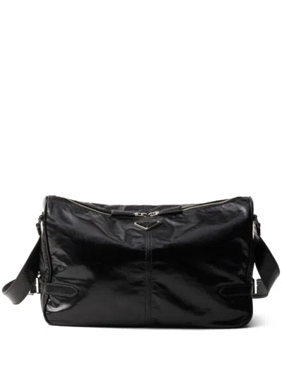Prada Leather Shoulder Bag In Black