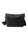 Prada Triangle Logo Leather Shoulder Bag In Black
