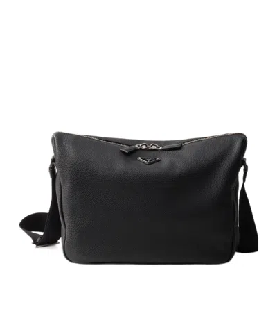PRADA PRADA LOGO PLAQUE ZIPPED SHOULDER BAG