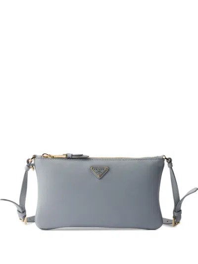 Prada Leather Shoulder Bag In Blue