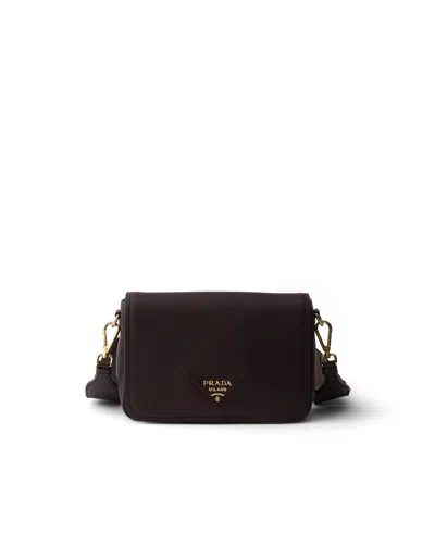 Prada Leather Shoulder Bag In Brown