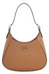 Prada Elegant Saddle Brown Leather Mini Shoulder Bag In Brown