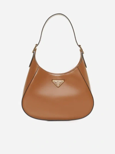 Prada Leather Shoulder Bag In Cinnamon