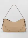 Prada Leather Shoulder Bag Curved Shape Strap In Nude