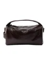 Prada Leather Shoulder Bag In Dark Brown