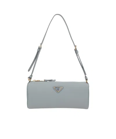 Prada Leather Pouch In Grey