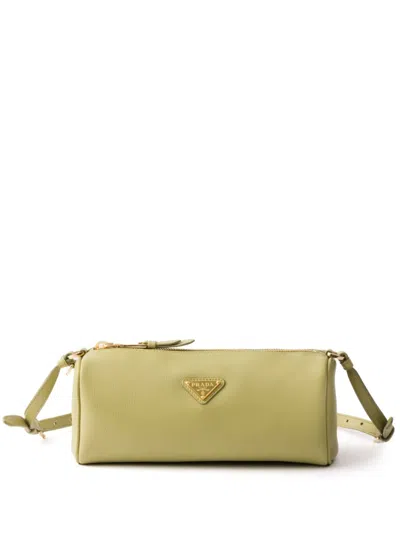 Prada Leather Shoulder Bag In Green