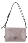 Prada Leather Shoulder Bag In Grey