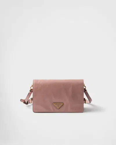 Prada Leather Shoulder Bag In Lily-of-the-valley