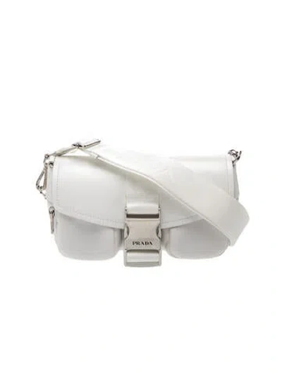 Pre-owned Prada Leather Shoulder Bag Medium In White