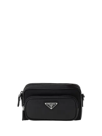 Prada Leather Shoulder Bag In Nero