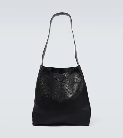 Prada Leather Shoulder Bag In Black