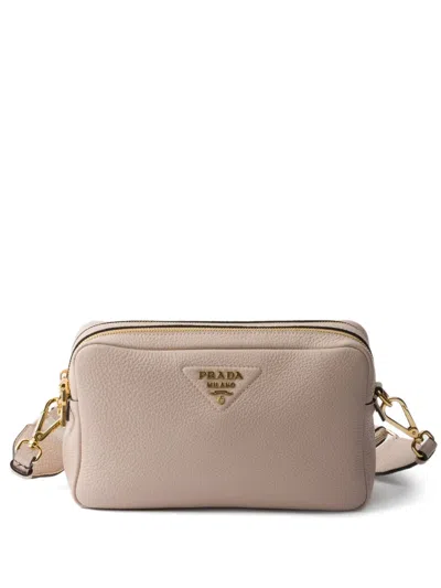 Prada Small Leather Shoulder Bag In White