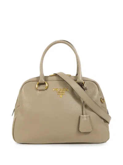 Pre-owned Prada Leather Shoulder Bag In Neutral