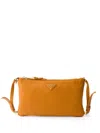 Prada Leather Shoulder Bag In Orange