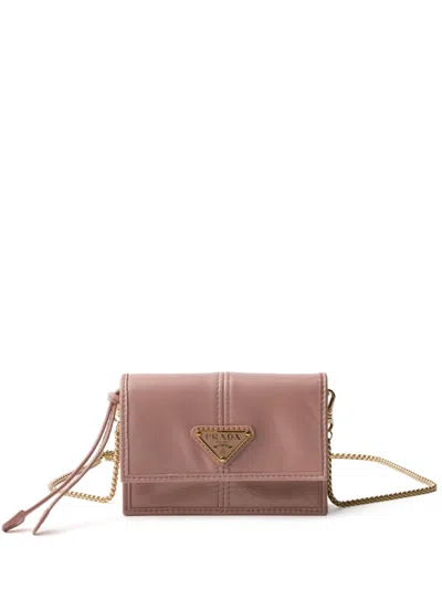 Prada Leather Shoulder Bag In Pink