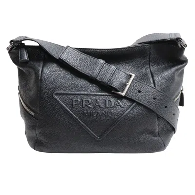 Prada Leather Shoulder Bag () In Black