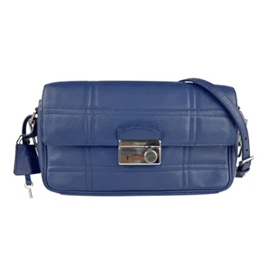 Pre-owned Prada Leather Shoulder Bag () In Blue