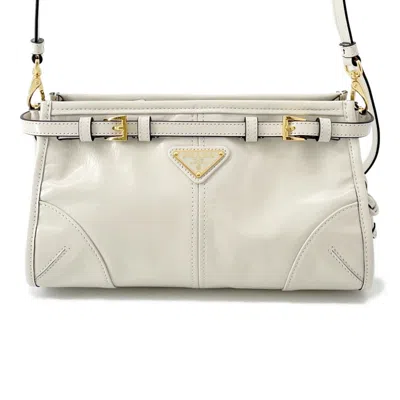 Pre-owned Prada Leather Shoulder Bag () In White