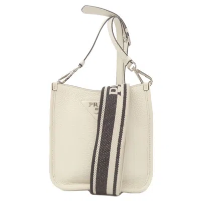 Pre-owned Prada Leather Shoulder Bag () In White