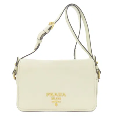 Pre-owned Prada Leather Shoulder Bag () In White