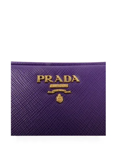 Pre-owned Prada Leather Shoulder Bag In Purple