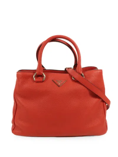 Pre-owned Prada Leather Shoulder Bag In Red
