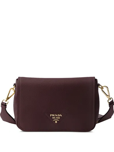 Prada Leather Shoulder Bag In Brown