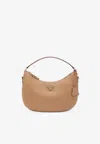 Prada Light Brown Leather Shoulder Bag In Neutral
