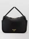 Prada Leather Shoulder Bag Top Handle Design In Black