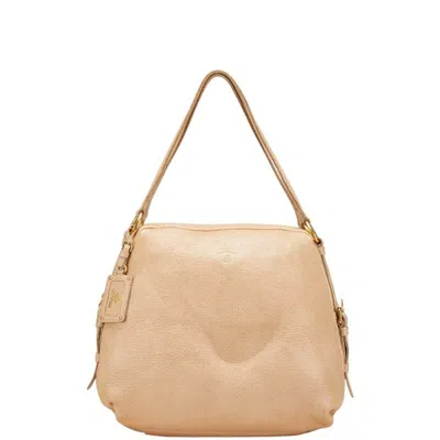 Pre-owned Prada Leather Shoulder Bag Tote Bag () In Sand