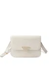 Prada Saffiano Leather Flap Shoulder Bag In White