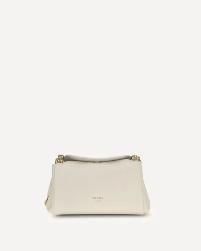 Prada Leather Shoulder Bag In White