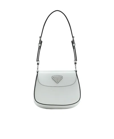 Prada Leather Shoulder Bag In White
