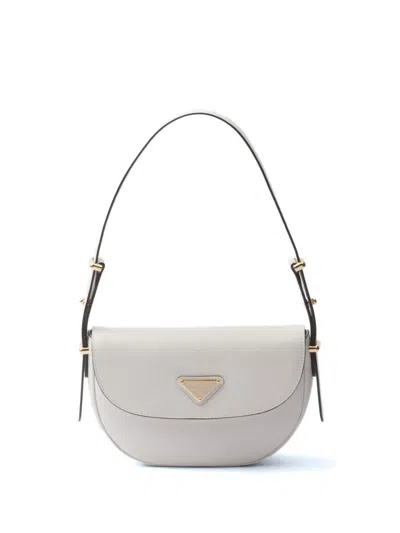 Prada Leather Shoulder Bag In White