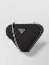 PRADA LEATHER SHOULDER BAG WITH CHAIN STRAP