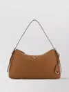 Prada Leather Shoulder Bag With Strap And Keychain