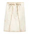 Prada Abstract Print Drawstring Waist Front Slit Skirt In White
