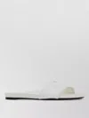 Prada Leather Slide Sandals Open Toe Flat Sole In White