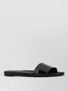 Prada Black Leather Slippers In Black