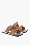 Prada Logo Leather Sandals