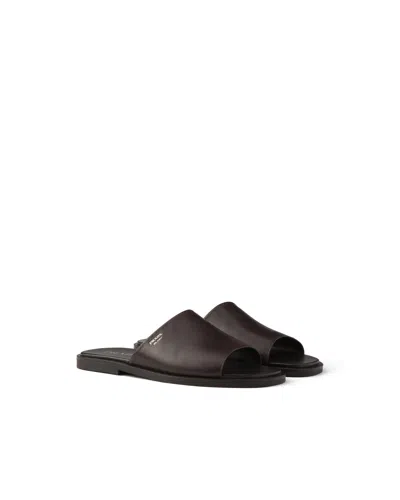 PRADA PANTOLETTEN AUS LEDER