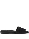 Prada Leather Slides In Black