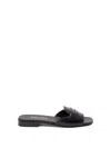 Prada Leather Slides In Black